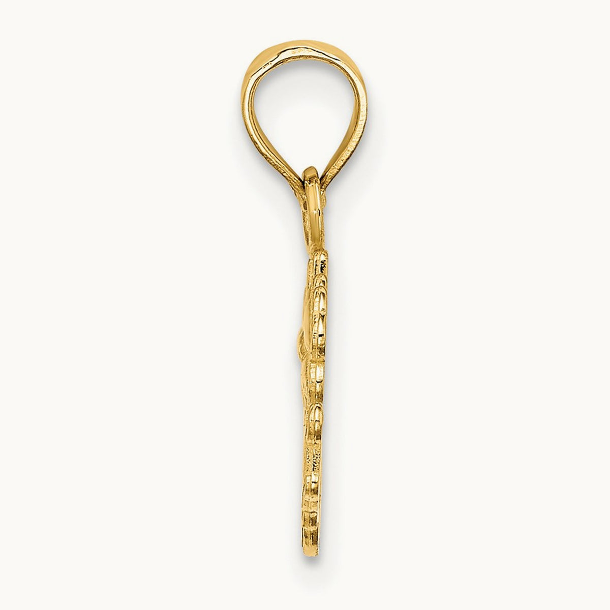 #1 DAUGHTER with Flowers Charm, 14K