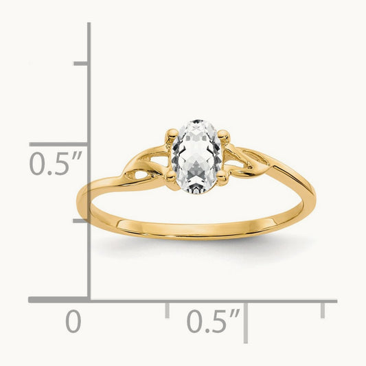 Topaz Birthstone Ring, 14K White