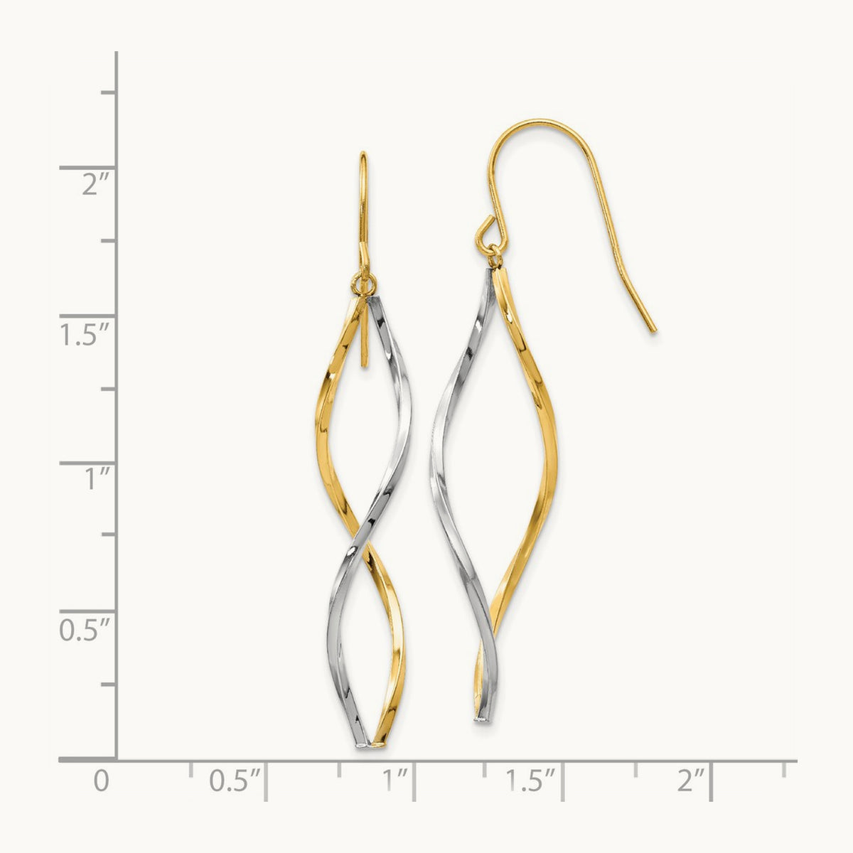 Twist Dangle Earrings, 14K Two-tone