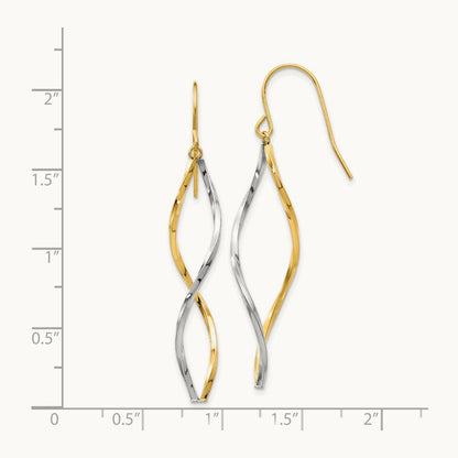 Twist Dangle Earrings, 14K Two-tone