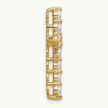 Cross Chain Slide Pendant, 2.00 ct tw Lab-Grown Diamond — 14K Yellow Gold