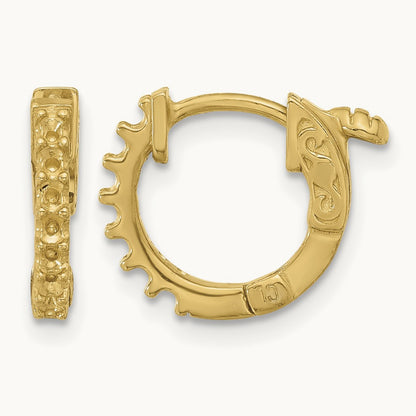 .31ct 14- Round Hoop w/ Safety Clasp Earring Mountings, 1.75mm, 14K