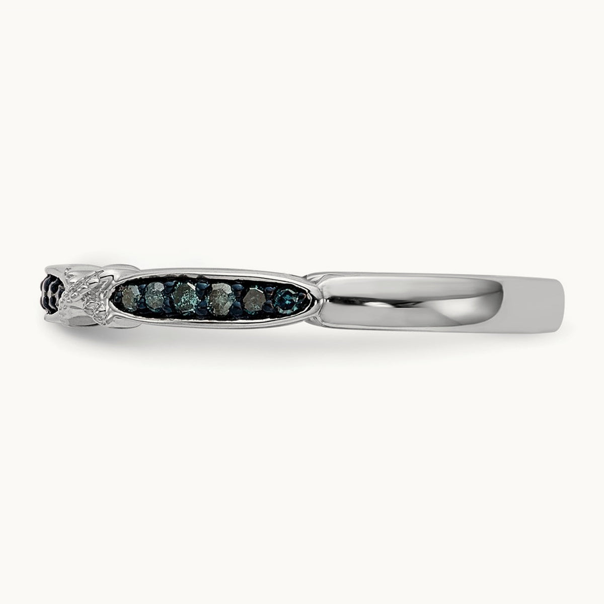 Blue Diamond Band, 14K White Gold