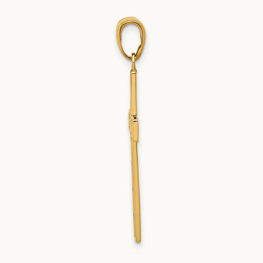 Rope Cross Pendant, 14K