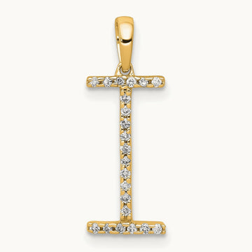 Diamond Letter I Initial Pendant, 14K