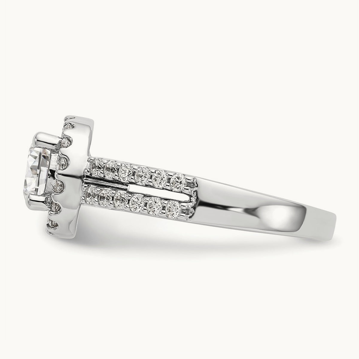 Round Semi-Mount Halo Engagement Ring — 1/2 ct, 7