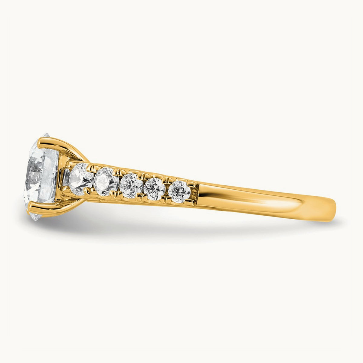 2 Round Engagement Ring, 2.00 ct tw Lab-Grown Diamond — 14K Yellow Gold