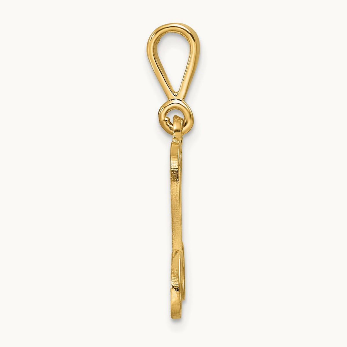 Polished Script Filigree Initial Pendant — K
