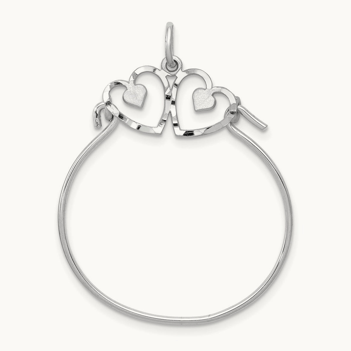 Heart Charm Holder — 14K White Gold