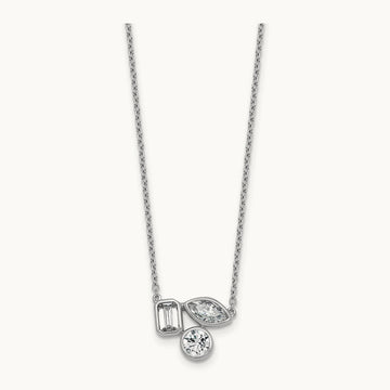 3 Stone Necklace, 1.00 ct tw Lab-Grown Diamond