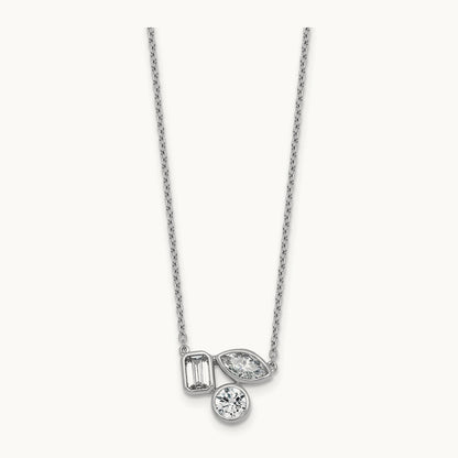 3 Stone Necklace, 1.00 ct tw Lab-Grown Diamond