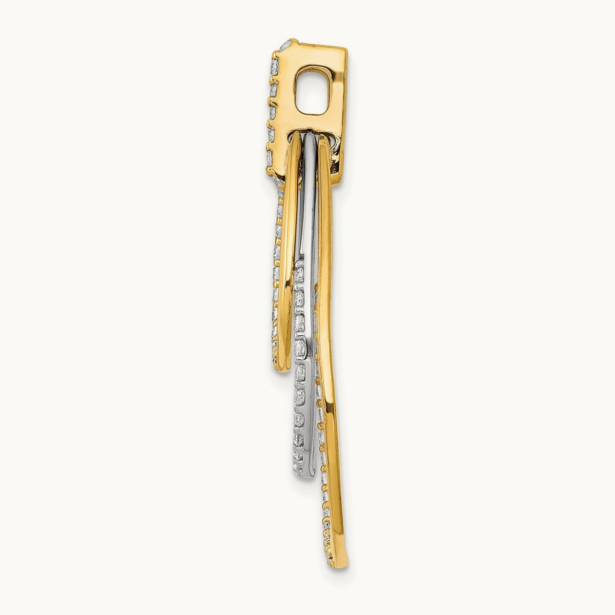 Polished 1/2ct. Diamond Triple Teardrop Pendant, 14K Two-tone