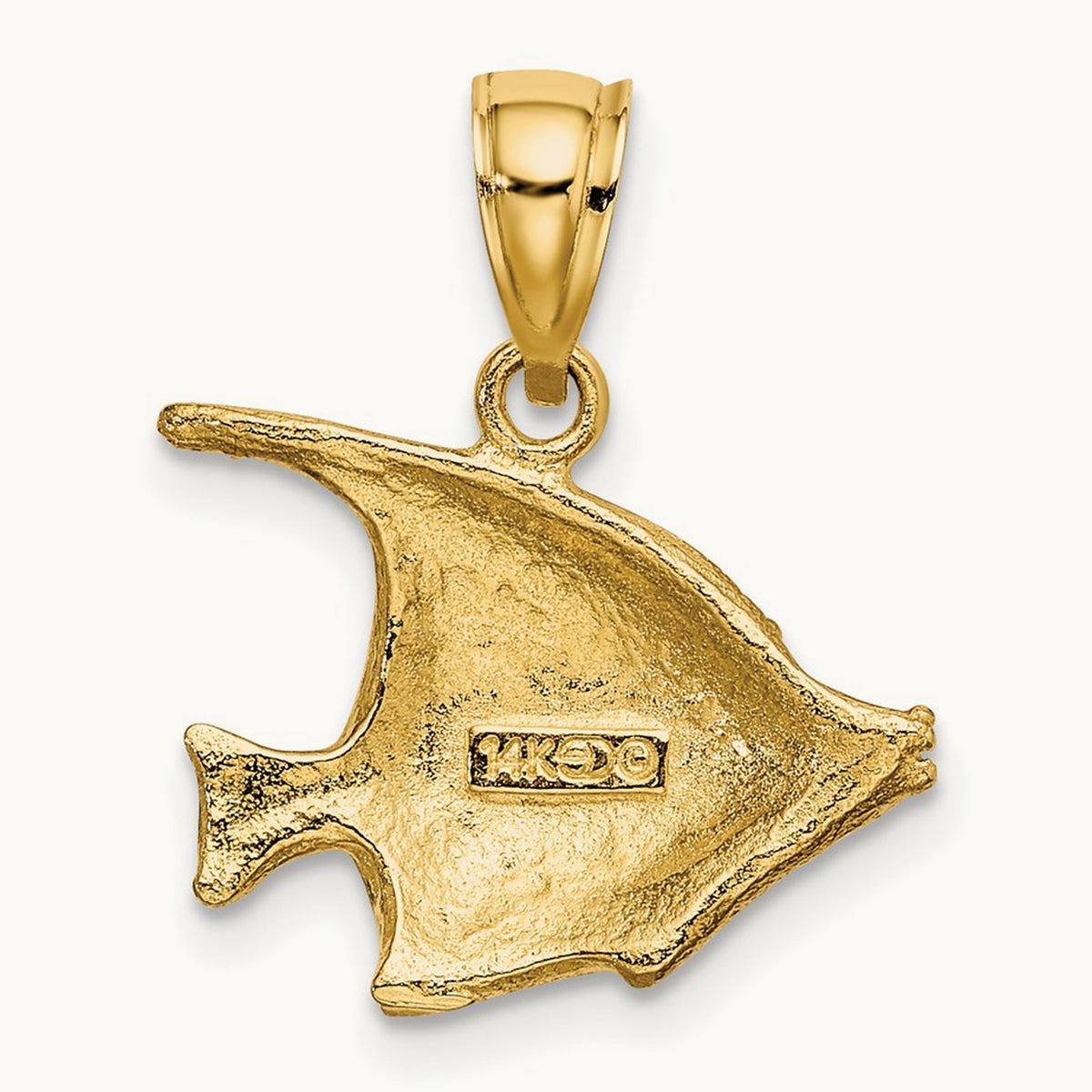 2-D Polished Fish Charm, 14K