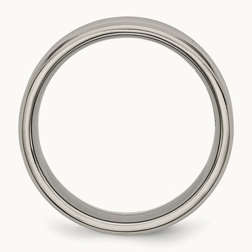 Polished Concave Beveled Edge Band, 8mm, Titanium