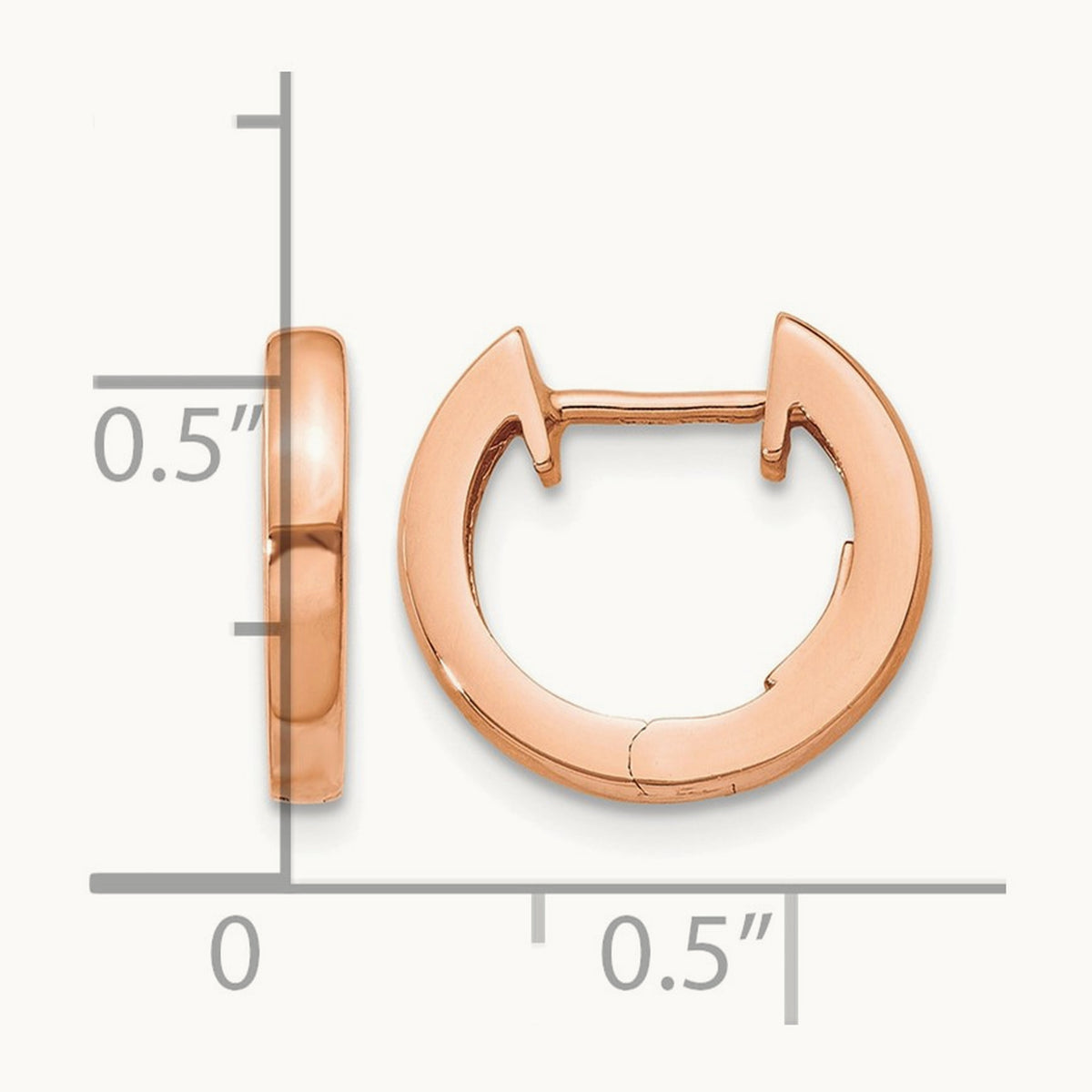 Hinged Hoop Earrings, 14K Rose Gold