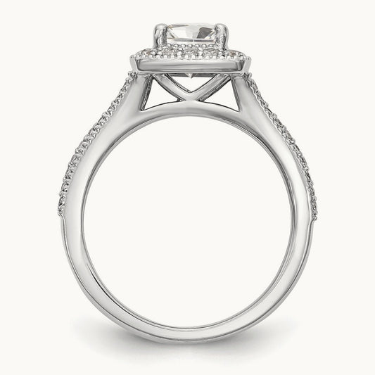 Princess Semi-Mount Halo Engagement Ring, 0.50 ct tw