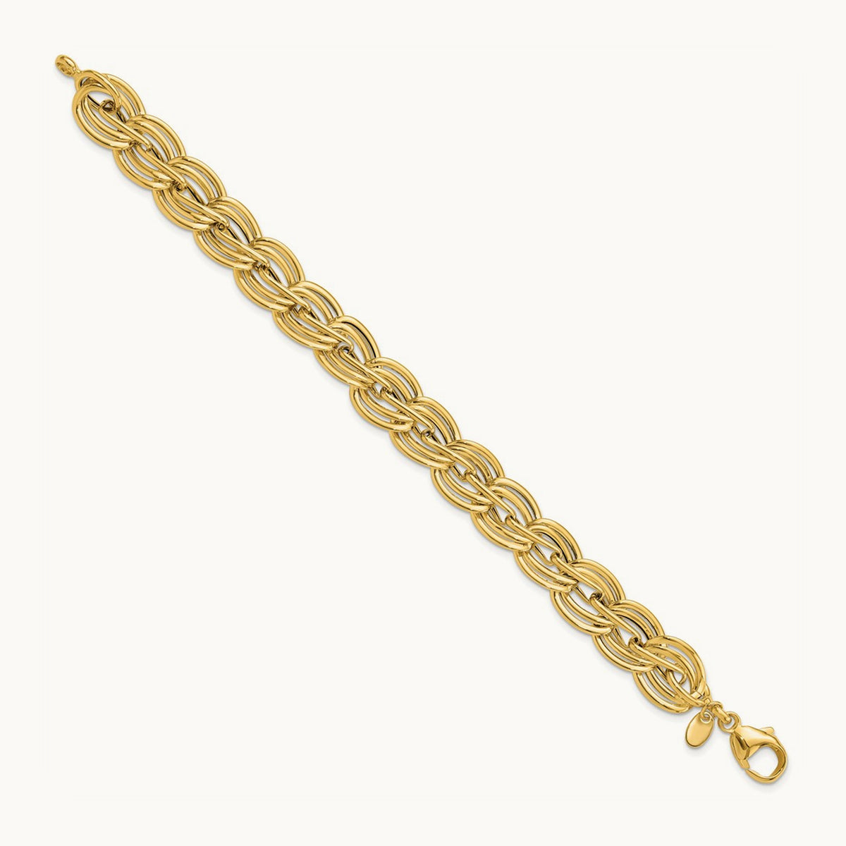 Polished Fancy Link Bracelet, 14K