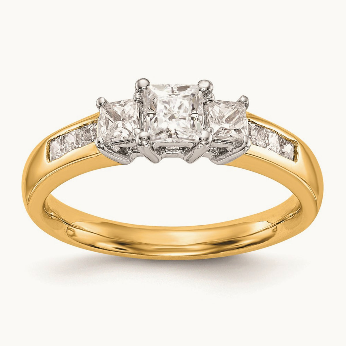 3-Stone Semi-Mount Engagement Ring, 0.10-0.25 ct tw — 14K Two-Tone