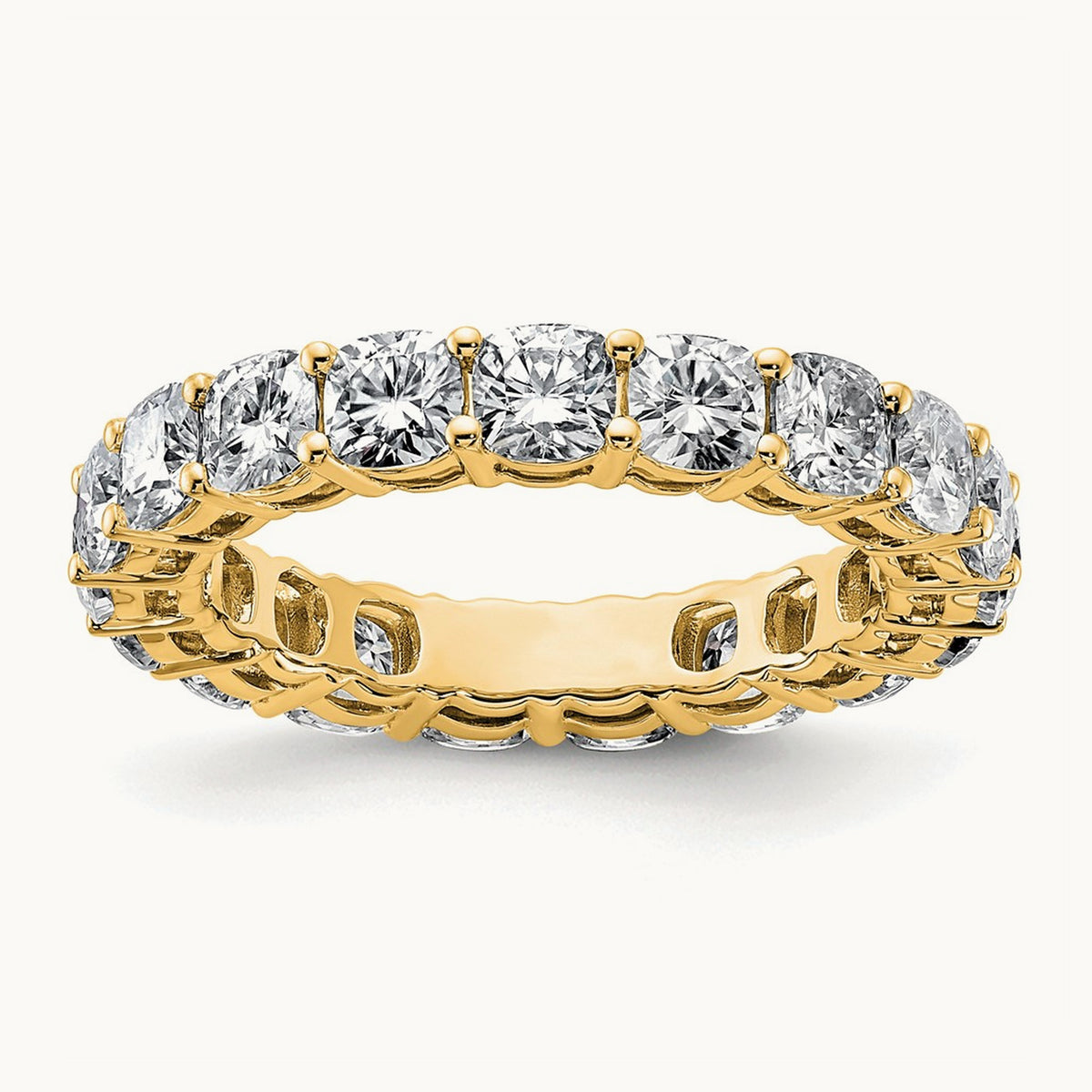 Cushion Eternity Band, 3.50 ct tw Lab-Grown Diamond — 14K Yellow Gold