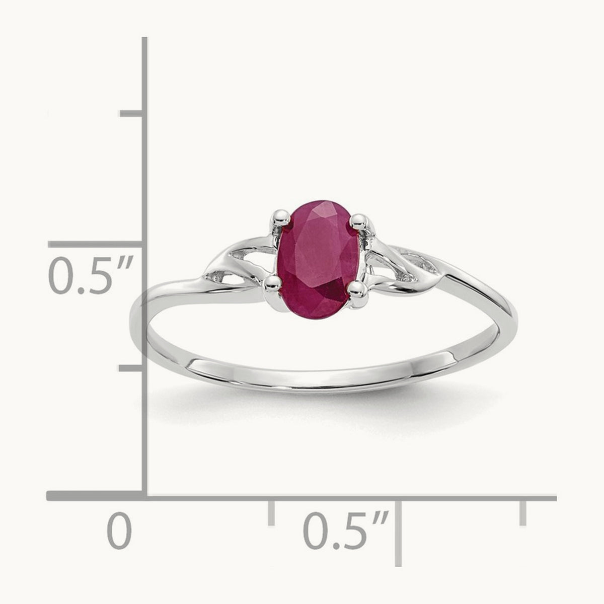 Ruby Birthstone Ring, 14K White Gold