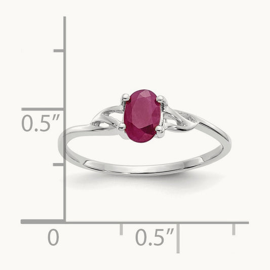 Ruby Birthstone Ring, 14K White Gold