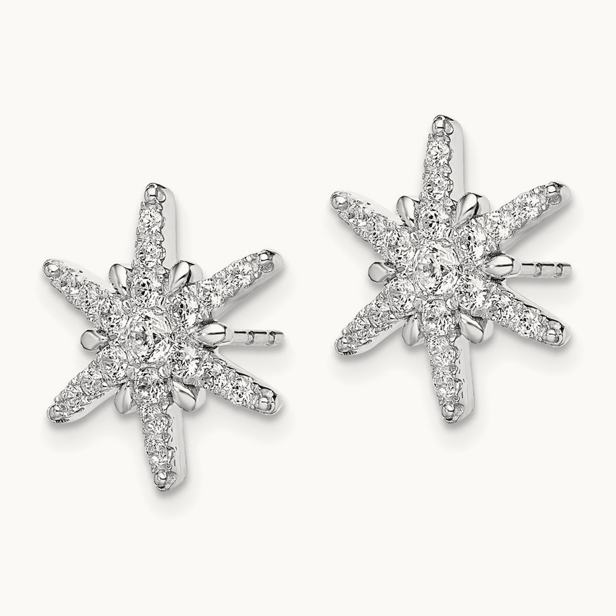 5/8 ct Lab Grown Diamond VS/SI+ G+ Comp Star Post Earrings, 14K White Gold