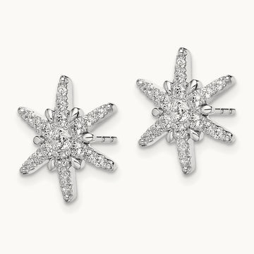 5/8 ct Lab Grown Diamond VS/SI+ G+ Comp Star Post Earrings, 14K White Gold
