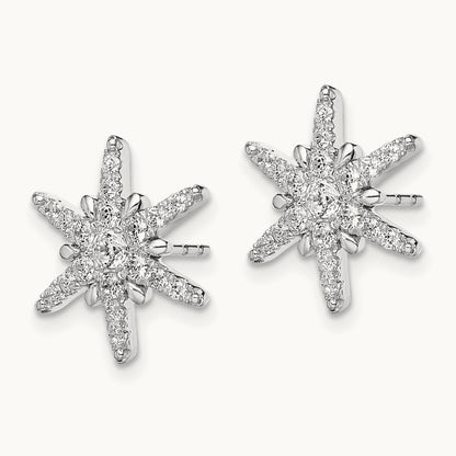 5/8 ct Lab Grown Diamond VS/SI+ G+ Comp Star Post Earrings, 14K White Gold