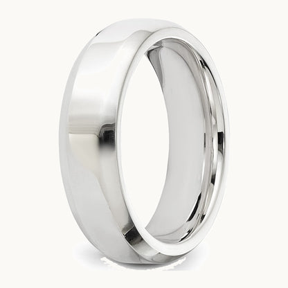 Sterling Silver 6mm Beveled Edge Band