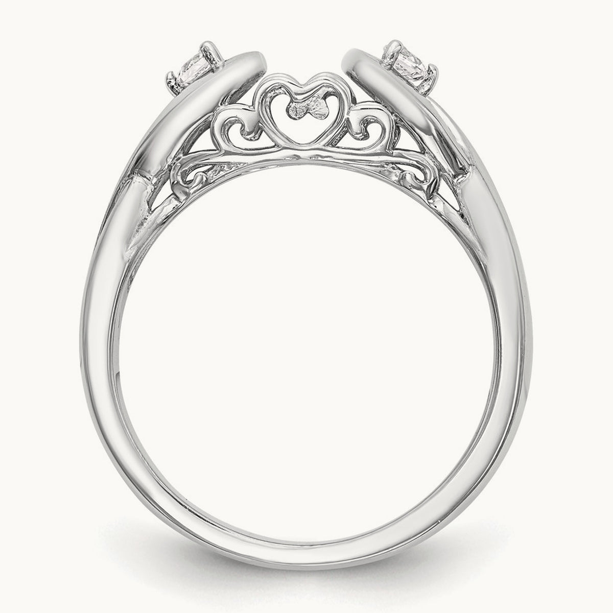 Peg Set Semi-Mount Infinity Engagement Ring — 1/10 ct, 7