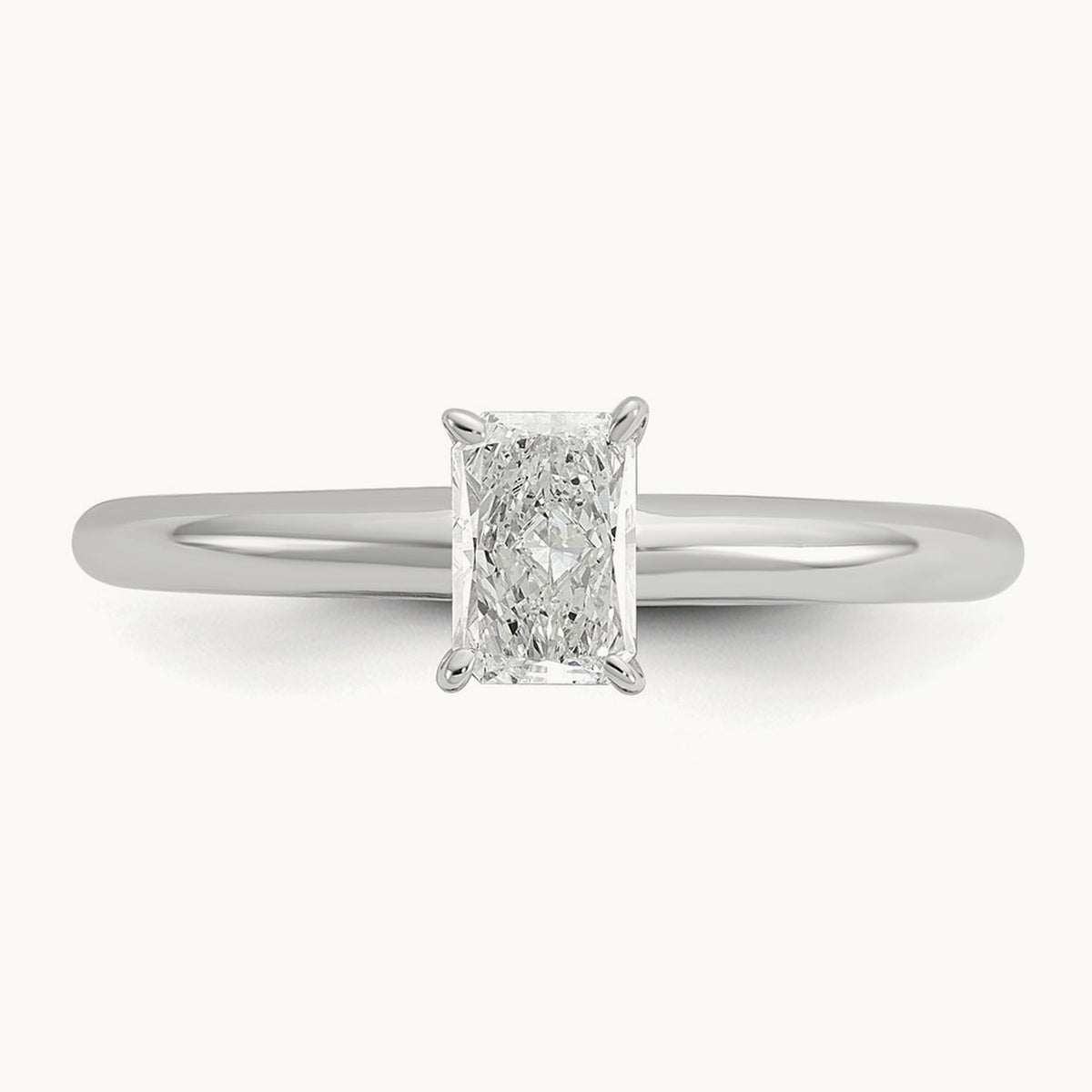 Radiant Solitaire Engagement Ring, 0.50-5.00 ct tw Lab-Grown Diamond — 1/2 ct, 14K White Gold