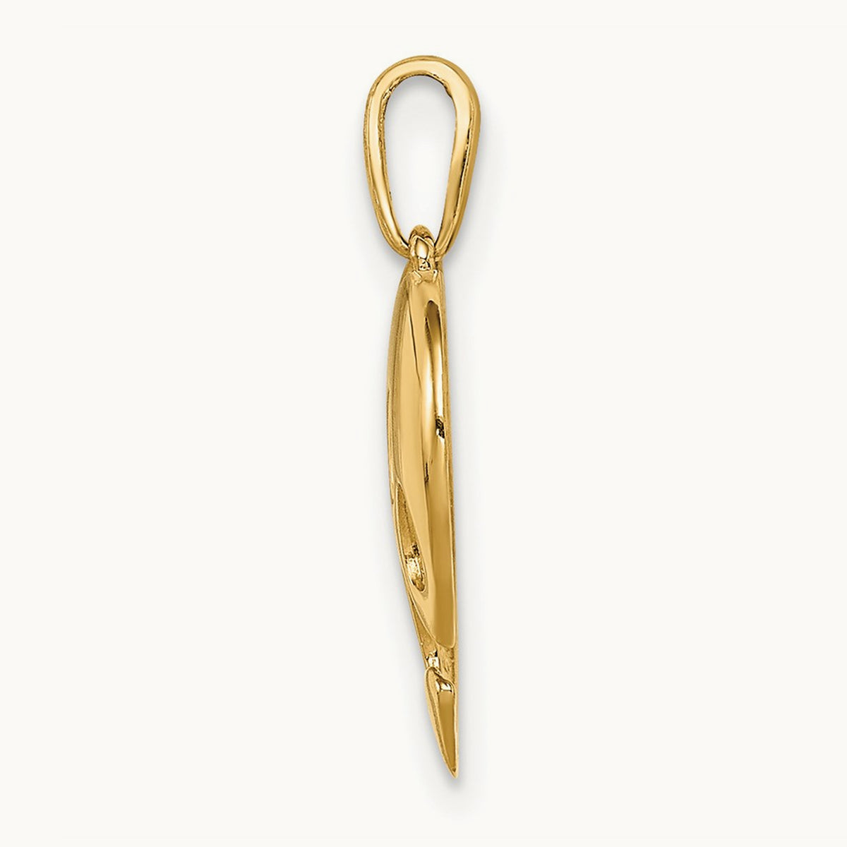 Polished Heart w/Paw Print Pendant, 14K