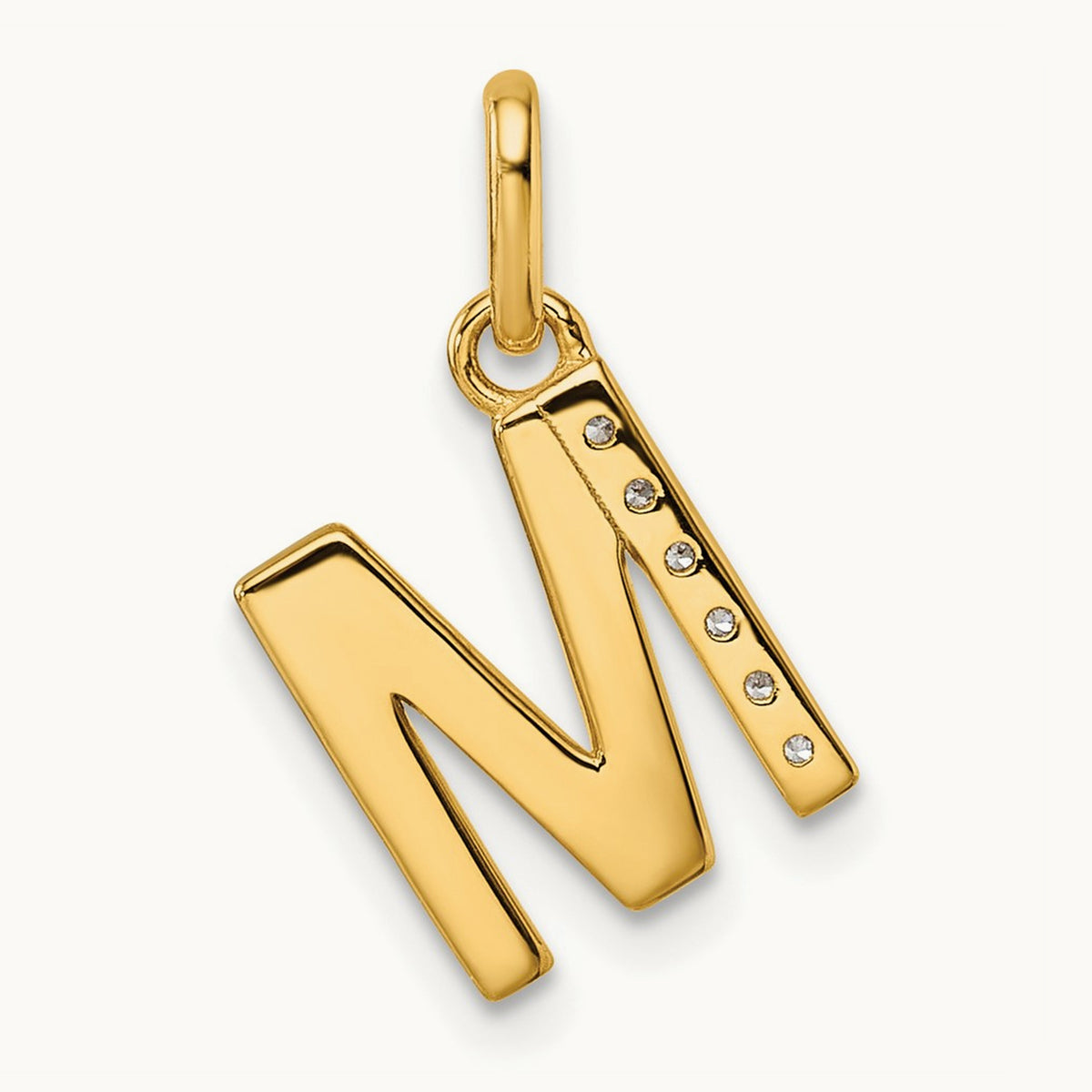 Twisted Diamond Charm — 14K Yellow Gold, M