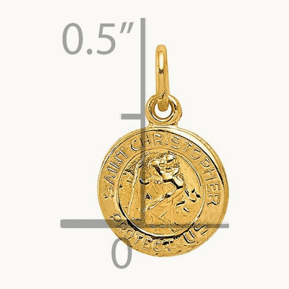 Saint Christopher Medal Charm, 14K