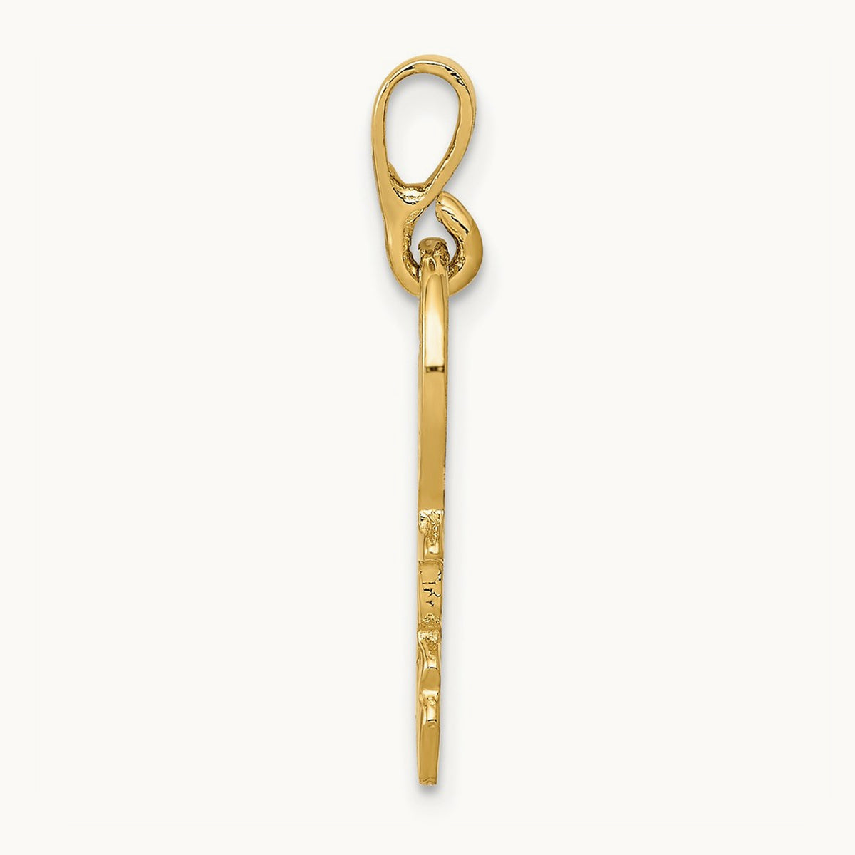 Polished Key Charm, 14K
