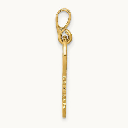 Polished Key Charm, 14K