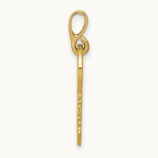 Polished Key Charm, 14K