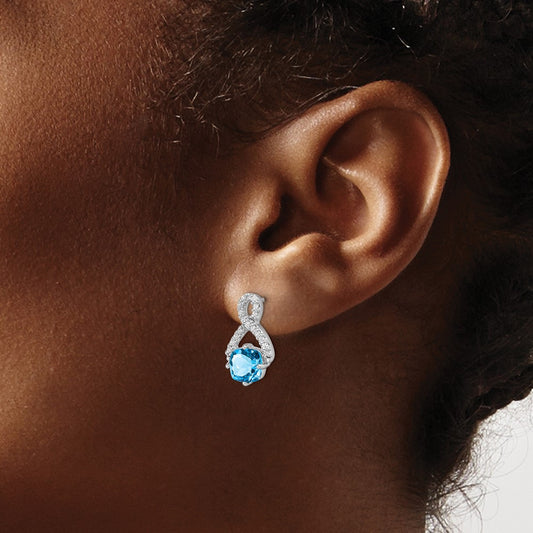 Blue Topaz and Diamond Earrings — photo set