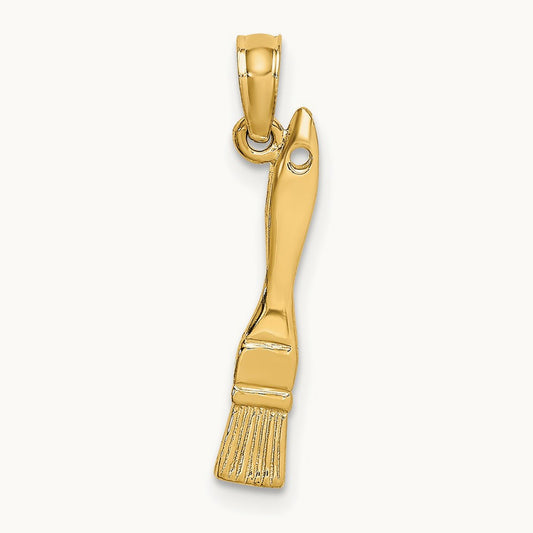 3-D Paint Brush Charm, 14K