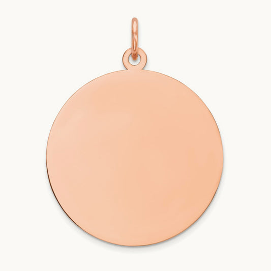 Round Disc Charm, 14K Rose Gold