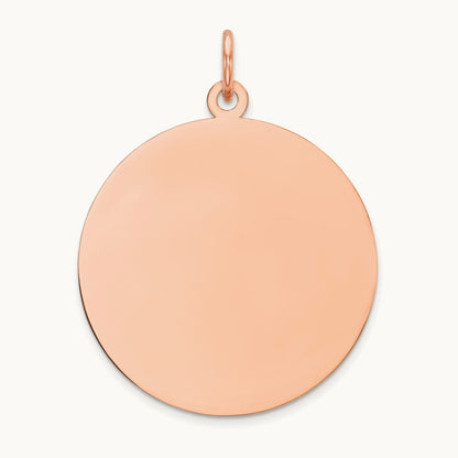 Round Disc Charm, 14K Rose Gold