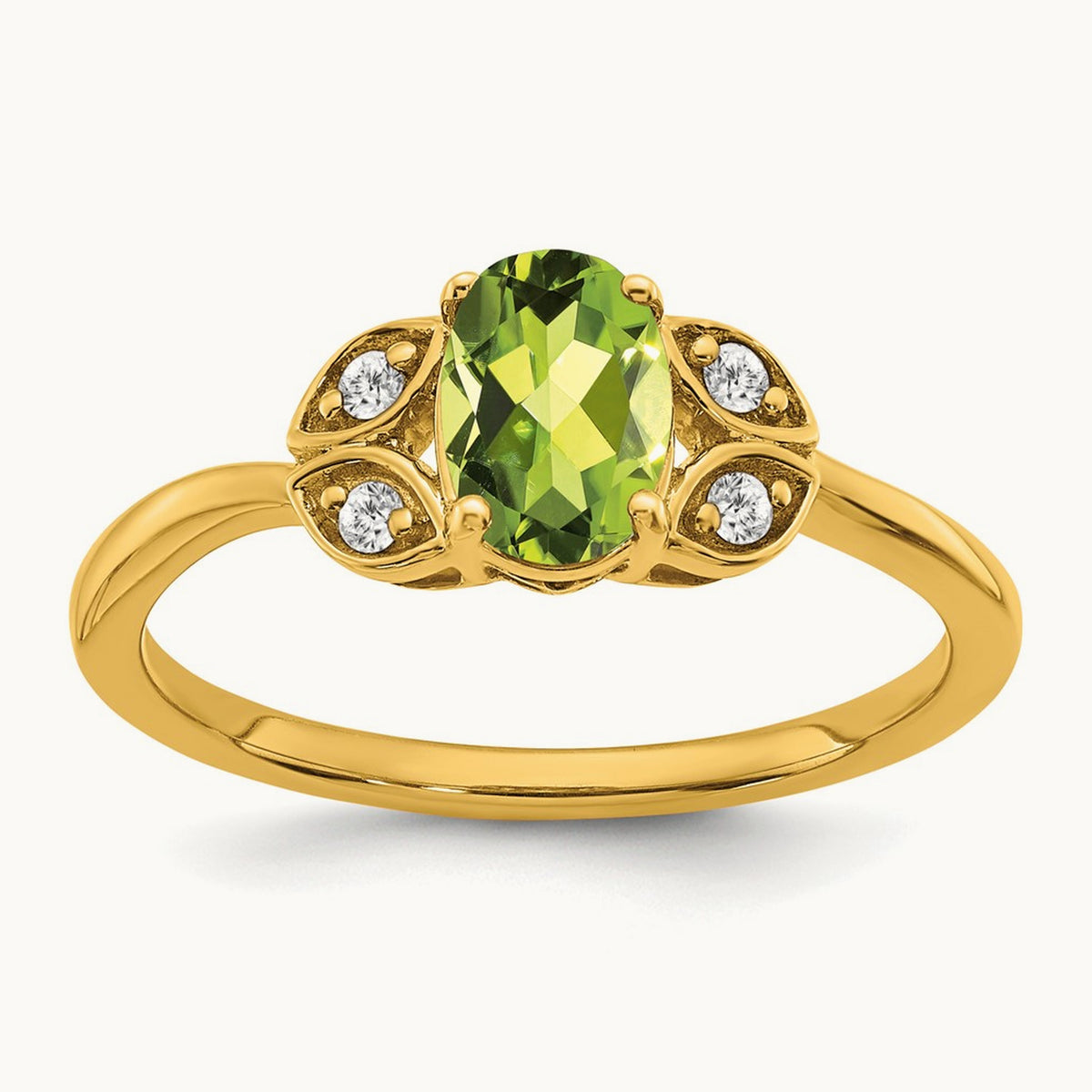 Peridot and Diamond Ring, 14K