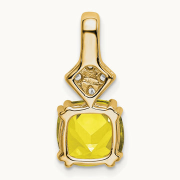 Created Yellow Sapphire Pendant, 0.20 ct tw Lab-Grown Diamond