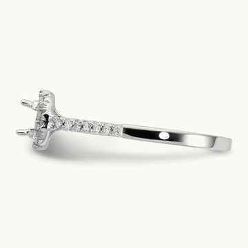 Cushion Center Semi-Mount Halo Engagement Ring, 0.25-0.50 ct tw Lab-Grown Diamond