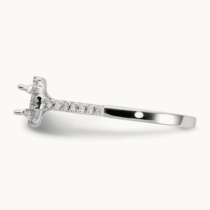 Cushion Center Semi-Mount Halo Engagement Ring, 0.25-0.50 ct tw Lab-Grown Diamond