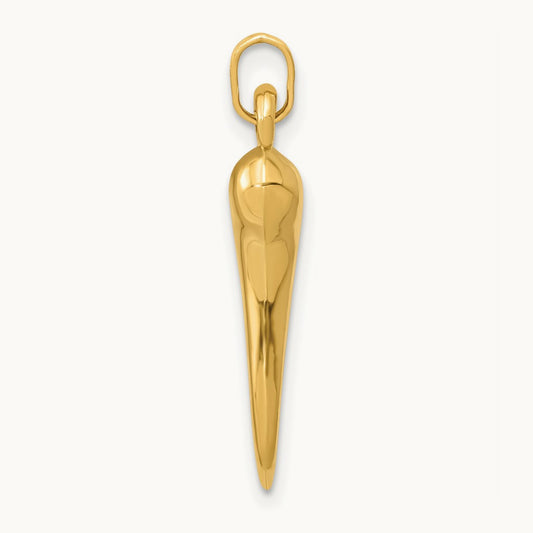 Hollow 3D Italian Horn Charm — 24mm