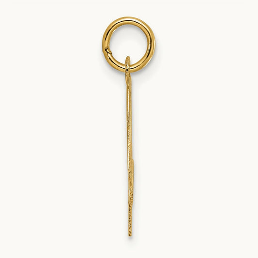 Medium Script Initial Charm — 14K Yellow Gold, A