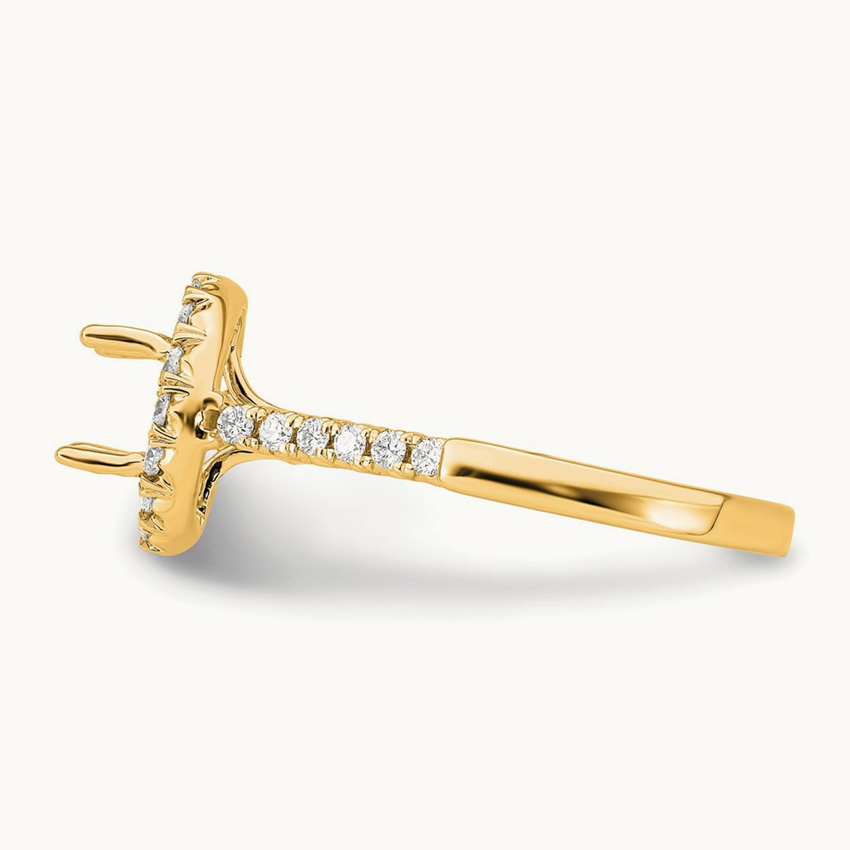 Semi-Mount Engagement Ring, 0.25-0.50 ct tw Lab-Grown Diamond — 1/2 ct (holds 2 ct center) · VS/SI (Great), 14K Yellow Gold