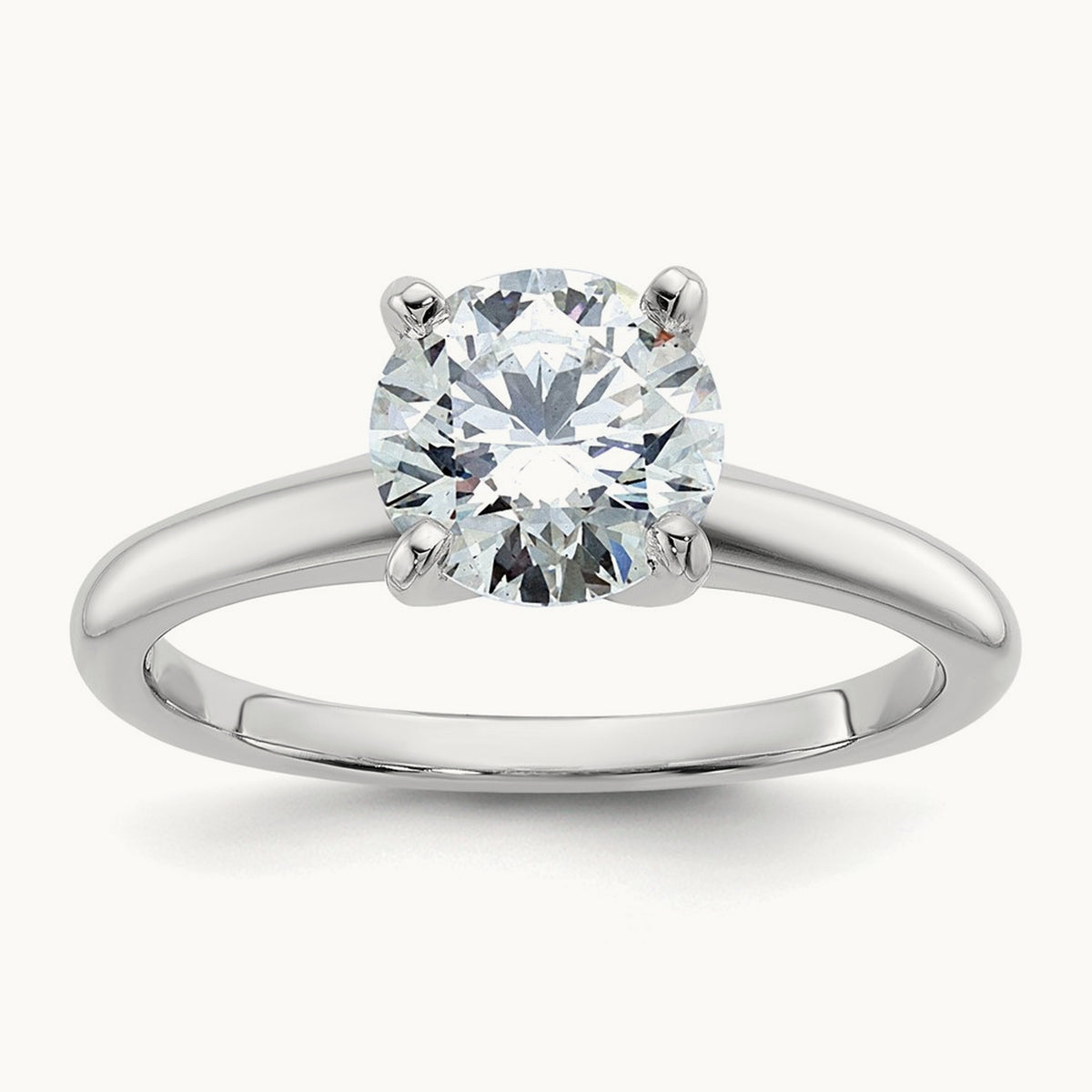 Round Solitaire Engagement Ring, 0.25-5.00 ct tw Lab-Grown Diamond — 1 1/4 ct, 14K White Gold