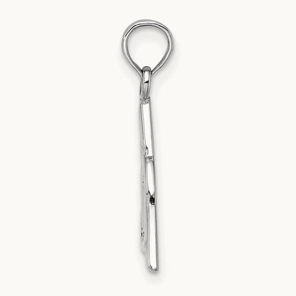 Celtic Trinity Knot Charm, 14K White Gold